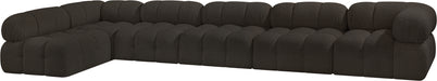 Meridian Furniture - Ames 170" Boucle Fabric Upholstered 6 Piece Modular Sectional - 611Brown-Sec6E - GreatFurnitureDeal