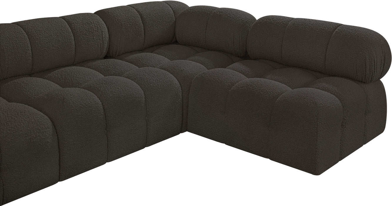 Meridian Furniture - Ames 170" Boucle Fabric Upholstered 6 Piece Modular Sectional - 611Brown-Sec6E - GreatFurnitureDeal