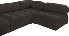 Meridian Furniture - Ames 170" Boucle Fabric Upholstered 6 Piece Modular Sectional - 611Brown-Sec6E - GreatFurnitureDeal