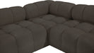 Meridian Furniture - Ames 170" Boucle Fabric Upholstered 6 Piece Modular Sectional - 611Brown-Sec6E - GreatFurnitureDeal