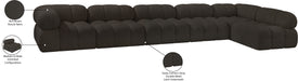 Meridian Furniture - Ames 170" Boucle Fabric Upholstered 6 Piece Modular Sectional - 611Brown-Sec6E - GreatFurnitureDeal