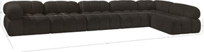 Meridian Furniture - Ames 170" Boucle Fabric Upholstered 6 Piece Modular Sectional - 611Brown-Sec6E - GreatFurnitureDeal