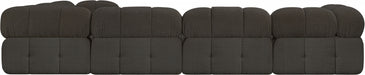 Meridian Furniture - Ames 136" Boucle Fabric Upholstered 6 Piece Modular Sectional - 611Brown-Sec6F - GreatFurnitureDeal
