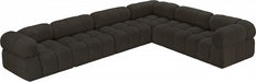 Meridian Furniture - Ames 136" Boucle Fabric Upholstered 6 Piece Modular Sectional - 611Brown-Sec6F - GreatFurnitureDeal