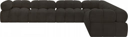 Meridian Furniture - Ames 136" Boucle Fabric Upholstered 6 Piece Modular Sectional - 611Brown-Sec6F - GreatFurnitureDeal