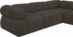 Meridian Furniture - Ames 170" Boucle Fabric Upholstered 7 Piece Modular Sectional - 611Brown-Sec7A - GreatFurnitureDeal