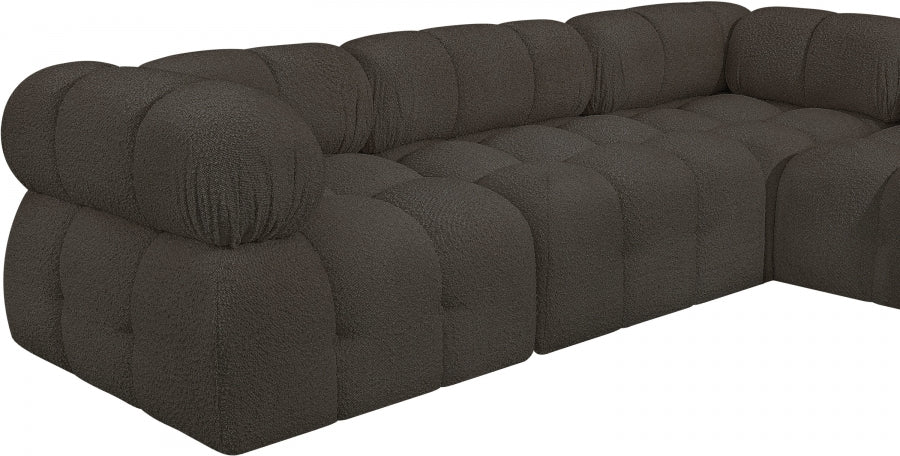 Meridian Furniture - Ames 170" Boucle Fabric Upholstered 7 Piece Modular Sectional - 611Brown-Sec7A - GreatFurnitureDeal