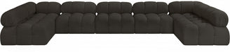 Meridian Furniture - Ames 170" Boucle Fabric Upholstered 7 Piece Modular Sectional - 611Brown-Sec7A - GreatFurnitureDeal