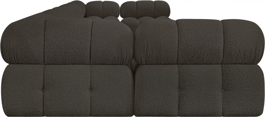 Meridian Furniture - Ames 170" Boucle Fabric Upholstered 7 Piece Modular Sectional - 611Brown-Sec7A - GreatFurnitureDeal