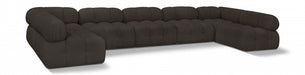 Meridian Furniture - Ames 170" Boucle Fabric Upholstered 7 Piece Modular Sectional - 611Brown-Sec7A - GreatFurnitureDeal
