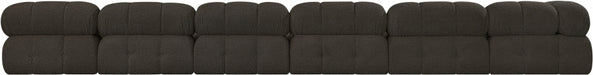 Meridian Furniture - Ames 204" Boucle Fabric Upholstered 7 Piece Modular Sectional - 611Brown-Sec7C - GreatFurnitureDeal