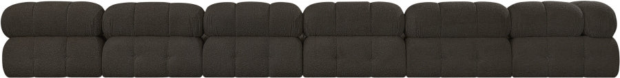 Meridian Furniture - Ames 204" Boucle Fabric Upholstered 7 Piece Modular Sectional - 611Brown-Sec7C - GreatFurnitureDeal