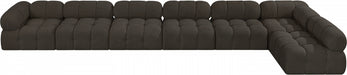 Meridian Furniture - Ames 204" Boucle Fabric Upholstered 7 Piece Modular Sectional - 611Brown-Sec7C - GreatFurnitureDeal