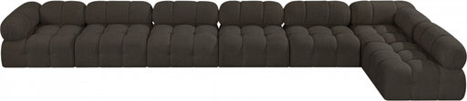 Meridian Furniture - Ames 204" Boucle Fabric Upholstered 7 Piece Modular Sectional - 611Brown-Sec7C - GreatFurnitureDeal