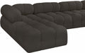 Meridian Furniture - Ames 204" Boucle Fabric Upholstered 7 Piece Modular Sectional - 611Brown-Sec7C - GreatFurnitureDeal