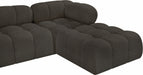 Meridian Furniture - Ames 204" Boucle Fabric Upholstered 7 Piece Modular Sectional - 611Brown-Sec7C - GreatFurnitureDeal
