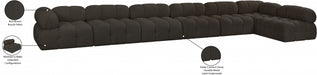 Meridian Furniture - Ames 204" Boucle Fabric Upholstered 7 Piece Modular Sectional - 611Brown-Sec7C - GreatFurnitureDeal