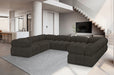 Meridian Furniture - Ames 136" Boucle Fabric Upholstered 8 Piece Modular Sectional Sofa - 611Brown-Sec8A - GreatFurnitureDeal