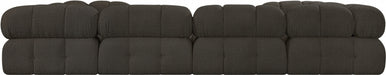 Meridian Furniture - Ames 136" Boucle Fabric Upholstered 8 Piece Modular Sectional Sofa - 611Brown-Sec8A - GreatFurnitureDeal