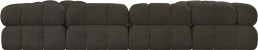 Meridian Furniture - Ames 136" Boucle Fabric Upholstered 8 Piece Modular Sectional Sofa - 611Brown-Sec8A - GreatFurnitureDeal