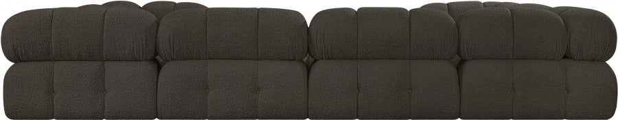 Meridian Furniture - Ames 136" Boucle Fabric Upholstered 8 Piece Modular Sectional Sofa - 611Brown-Sec8A - GreatFurnitureDeal