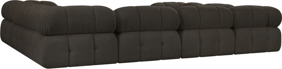 Meridian Furniture - Ames 136" Boucle Fabric Upholstered 8 Piece Modular Sectional Sofa - 611Brown-Sec8A - GreatFurnitureDeal