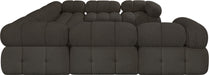 Meridian Furniture - Ames 136" Boucle Fabric Upholstered 8 Piece Modular Sectional Sofa - 611Brown-Sec8A - GreatFurnitureDeal