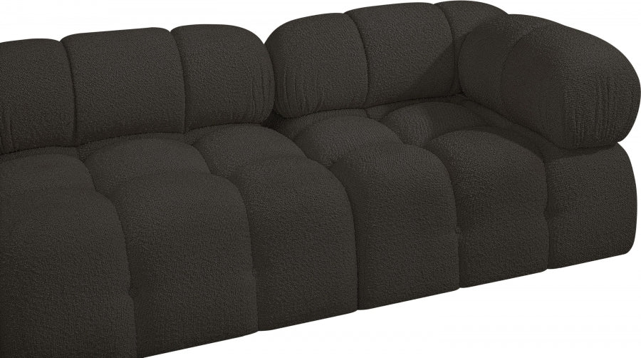 Meridian Furniture - Ames 136" Boucle Fabric Upholstered 8 Piece Modular Sectional Sofa - 611Brown-Sec8A - GreatFurnitureDeal