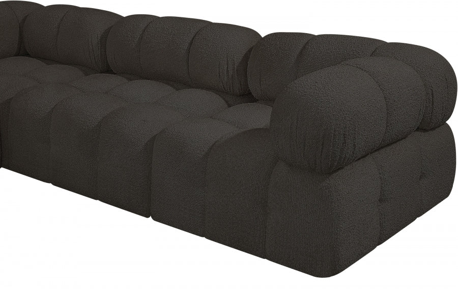 Meridian Furniture - Ames 136" Boucle Fabric Upholstered 8 Piece Modular Sectional Sofa - 611Brown-Sec8A - GreatFurnitureDeal