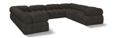 Meridian Furniture - Ames 136" Boucle Fabric Upholstered 8 Piece Modular Sectional Sofa - 611Brown-Sec8A - GreatFurnitureDeal