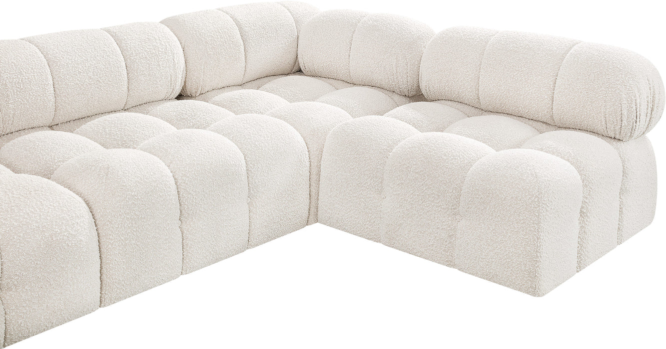 Meridian Furniture - Ames 136" Boucle Fabric Upholstered 6 Piece Modular Sectional - 611Cream-Sec6A - GreatFurnitureDeal