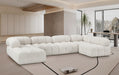 Meridian Furniture - Ames 136" Boucle Fabric Upholstered 6 Piece Modular Sectional - 611Cream-Sec6A - GreatFurnitureDeal
