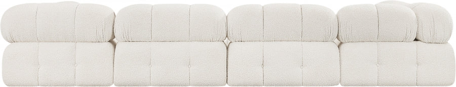 Meridian Furniture - Ames 136" Boucle Fabric Upholstered 6 Piece Modular Sectional - 611Cream-Sec6A - GreatFurnitureDeal