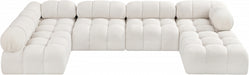 Meridian Furniture - Ames 136" Boucle Fabric Upholstered 6 Piece Modular Sectional - 611Cream-Sec6A - GreatFurnitureDeal