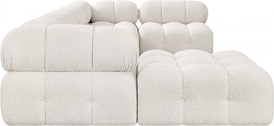Meridian Furniture - Ames 136" Boucle Fabric Upholstered 6 Piece Modular Sectional - 611Cream-Sec6A - GreatFurnitureDeal