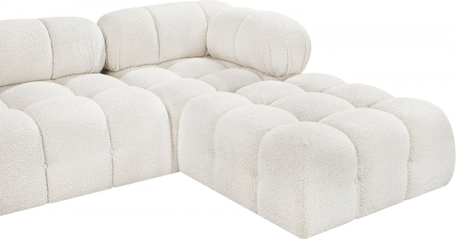 Meridian Furniture - Ames 136" Boucle Fabric Upholstered 6 Piece Modular Sectional - 611Cream-Sec6A - GreatFurnitureDeal