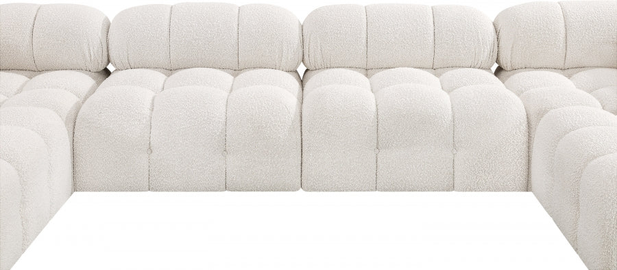 Meridian Furniture - Ames 136" Boucle Fabric Upholstered 6 Piece Modular Sectional - 611Cream-Sec6A - GreatFurnitureDeal