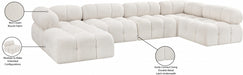 Meridian Furniture - Ames 136" Boucle Fabric Upholstered 6 Piece Modular Sectional - 611Cream-Sec6A - GreatFurnitureDeal