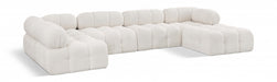 Meridian Furniture - Ames 136" Boucle Fabric Upholstered 6 Piece Modular Sectional - 611Cream-Sec6A - GreatFurnitureDeal