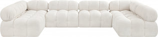 Meridian Furniture - Ames 136" Boucle Fabric Upholstered 6 Piece Modular Sectional - 611Cream-Sec6B - GreatFurnitureDeal