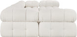 Meridian Furniture - Ames 136" Boucle Fabric Upholstered 6 Piece Modular Sectional - 611Cream-Sec6B - GreatFurnitureDeal