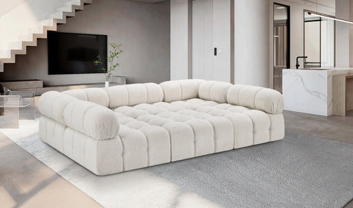 Meridian Furniture - Ames 102" Boucle Fabric Upholstered 6 Piece Modular Sectional - 611Cream-Sec6C - GreatFurnitureDeal