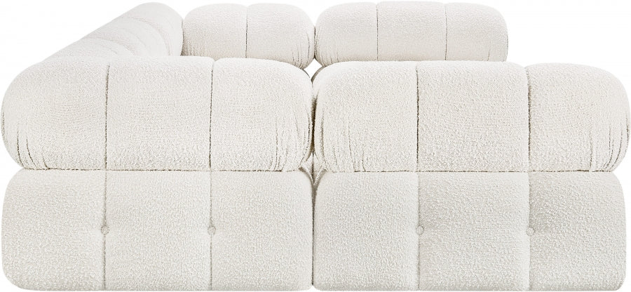 Meridian Furniture - Ames 102" Boucle Fabric Upholstered 6 Piece Modular Sectional - 611Cream-Sec6C - GreatFurnitureDeal
