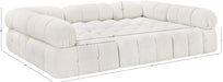 Meridian Furniture - Ames 102" Boucle Fabric Upholstered 6 Piece Modular Sectional - 611Cream-Sec6C - GreatFurnitureDeal