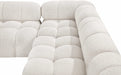Meridian Furniture - Ames 170" Boucle Fabric Upholstered 6 Piece Modular Sectional - 611Cream-Sec6E - GreatFurnitureDeal