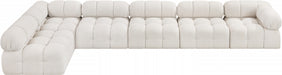 Meridian Furniture - Ames 170" Boucle Fabric Upholstered 6 Piece Modular Sectional - 611Cream-Sec6E - GreatFurnitureDeal