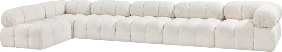 Meridian Furniture - Ames 170" Boucle Fabric Upholstered 6 Piece Modular Sectional - 611Cream-Sec6E - GreatFurnitureDeal