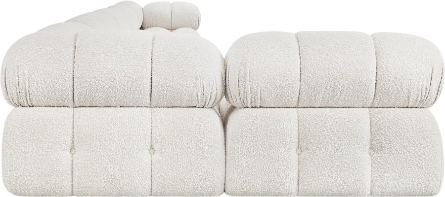 Meridian Furniture - Ames 170" Boucle Fabric Upholstered 6 Piece Modular Sectional - 611Cream-Sec6E - GreatFurnitureDeal