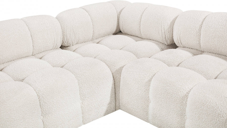 Meridian Furniture - Ames 170" Boucle Fabric Upholstered 6 Piece Modular Sectional - 611Cream-Sec6E - GreatFurnitureDeal