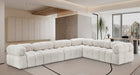 Meridian Furniture - Ames 136" Boucle Fabric Upholstered 6 Piece Modular Sectional - 611Cream-Sec6F - GreatFurnitureDeal